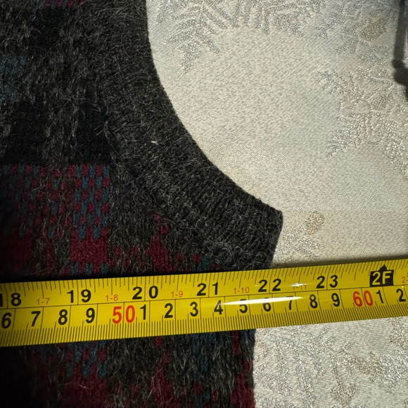 Woolworth’s 80’s V-neck Plaid Wool Sweater Vest Preppy Argyle Grandpa Large VTG - Picture 9 of 9